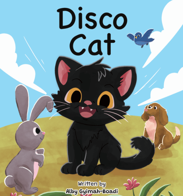 disco cat cover - children book illustration