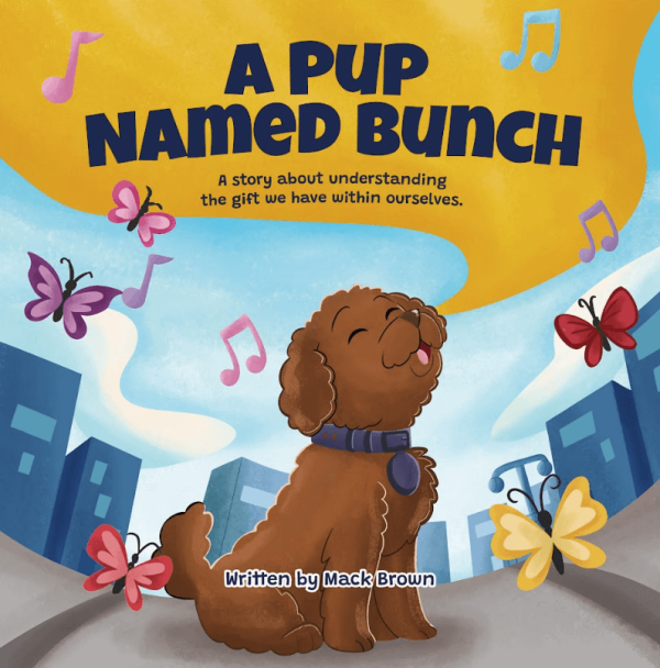 A Pup Named Bunch cover - childrens book illustration