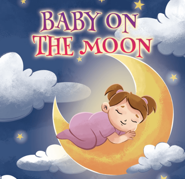 Baby on The Moon cover - childrens book illustrator