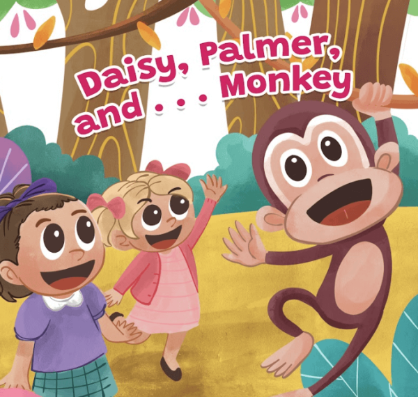 Daisy Palmer and Monkey or Can We Pretend cover - childrens book illustrator