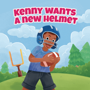 Kenny Wants A New Helmet cover - childrens book illustration