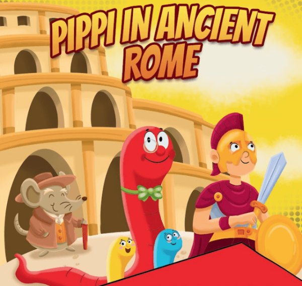 Pippi in ancient Rome- The mysteries and adventures of Pippi, Eddy and Sophies cover - childrens illustrator